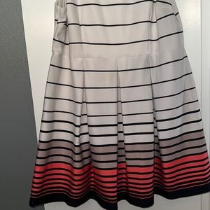 Lane Bryant Pink, White and Black Striped Formal Dress